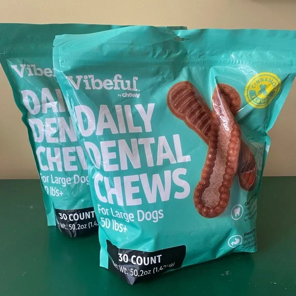 Vibeful by Chewy Daily Dental Chews for Large Dogs - 2 large 50.2oz bags - Picture 1 of 6